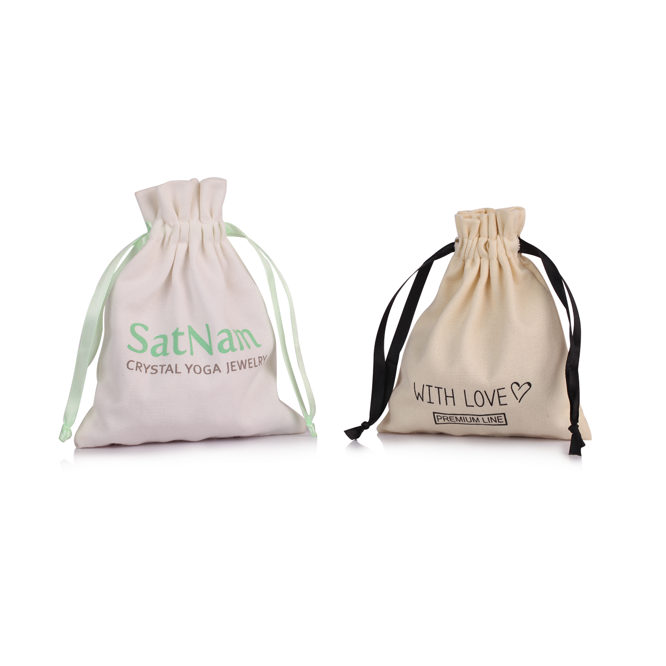 wholesale cotton jewelry pouches drawstring bag with printed logo